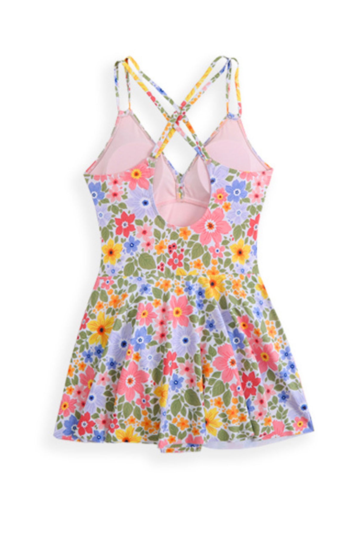 Arolora Twist Front Crossover Skirted One-Piece Swimsuit