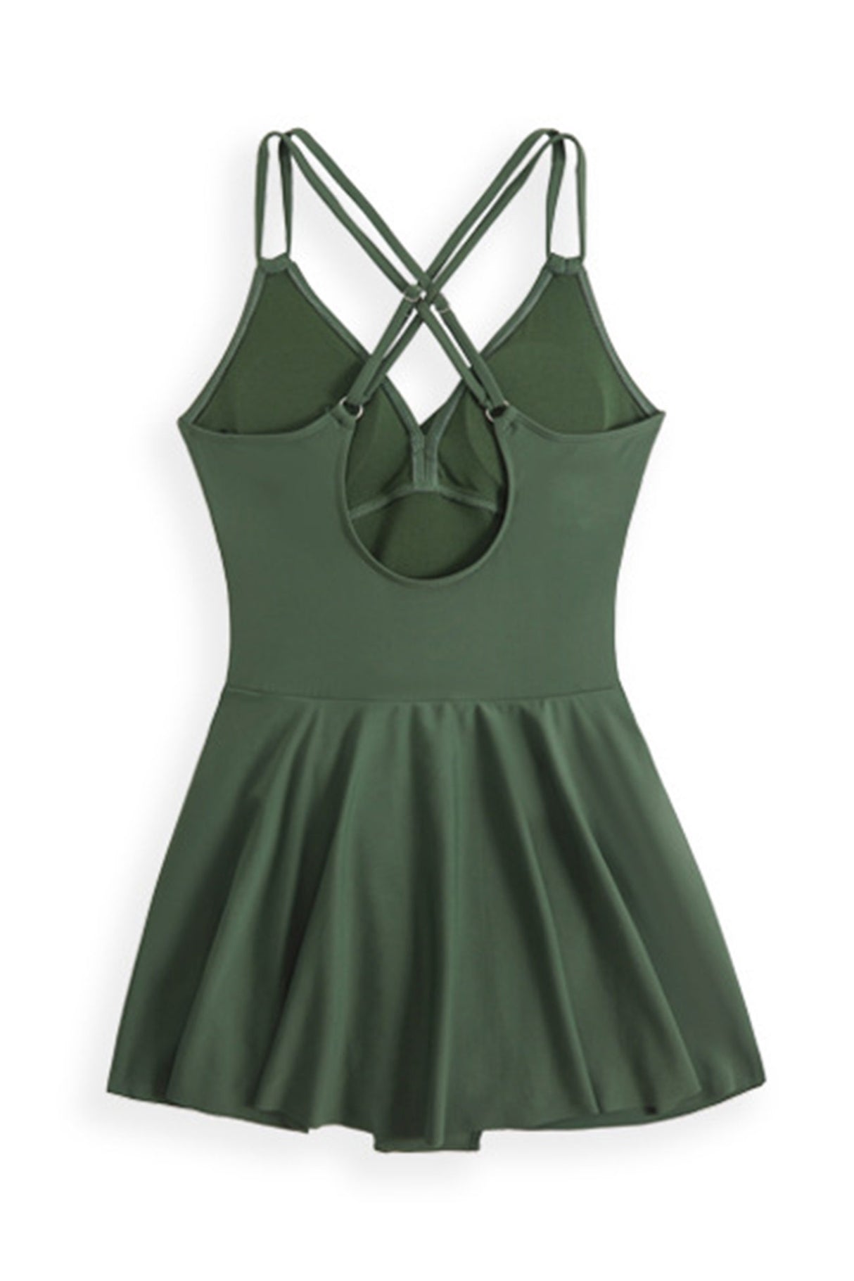 Arolora Twist Front Crossover Skirted One-Piece Swimsuit