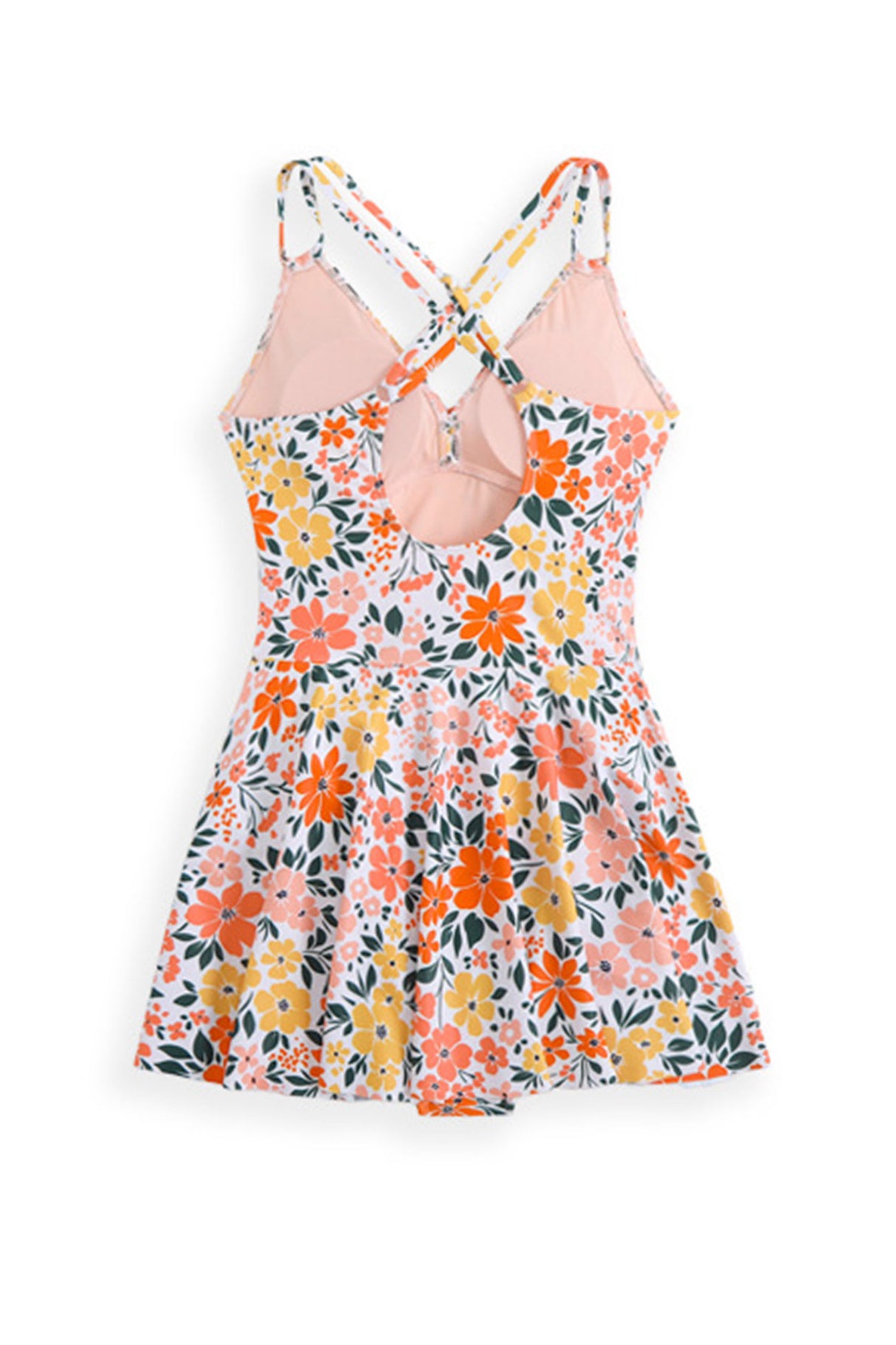 Arolora Twist Front Crossover Skirted One-Piece Swimsuit