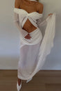 Arolora Twisted Off-shoulder Cutout Chiffon Maxi Dress