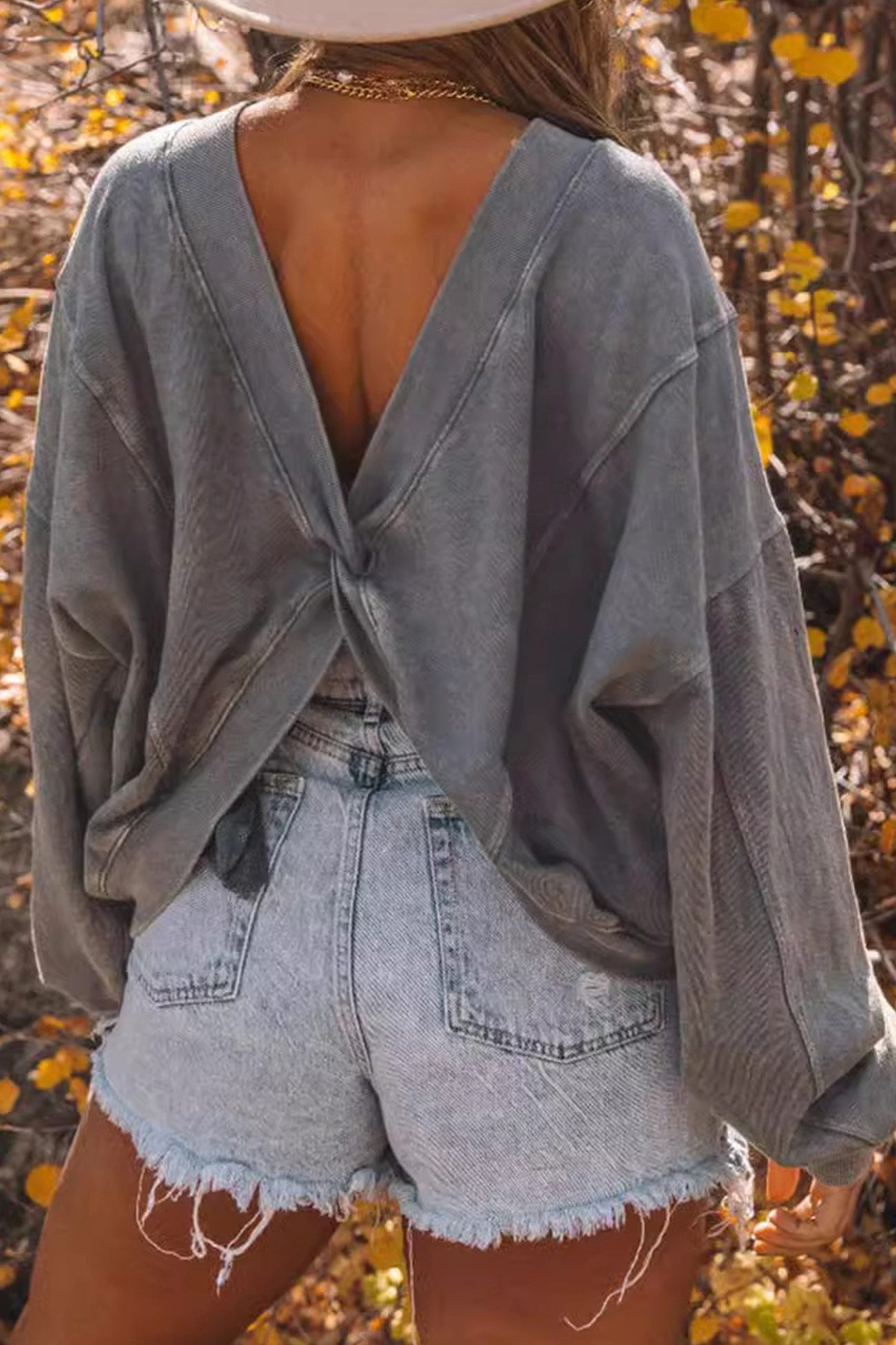 Arolora twisted-back-pocketed-ribbed-tops