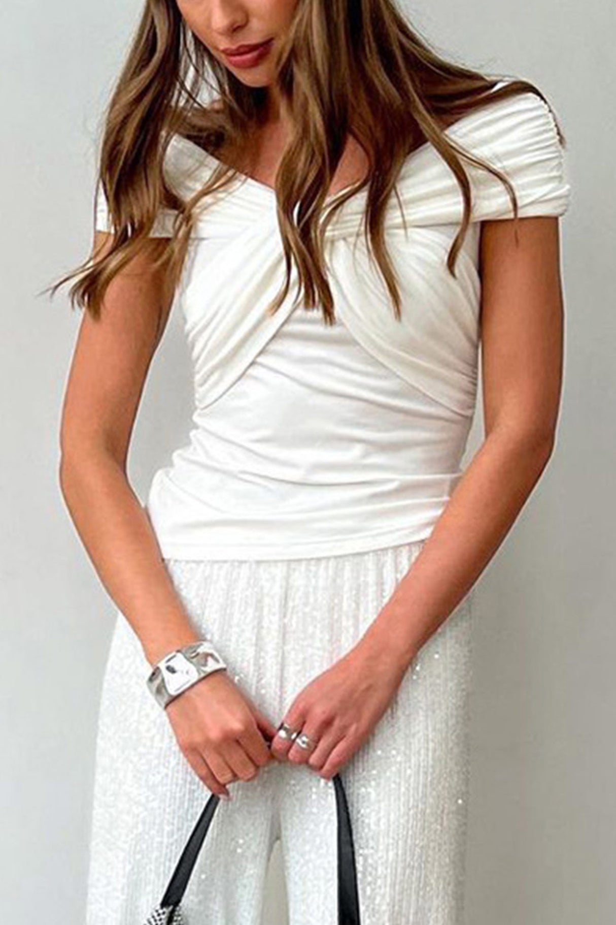 Twisted-front Drop Shoulder Tops