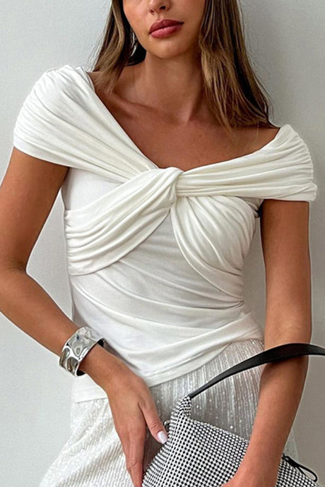 Twisted-front Drop Shoulder Tops