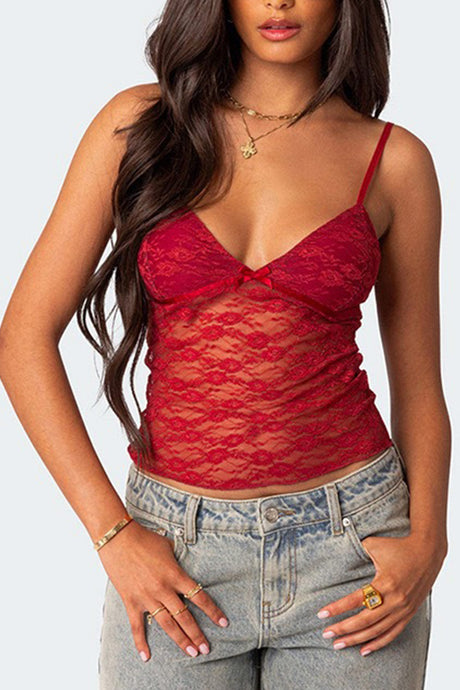 V Neck Lace Cami Top