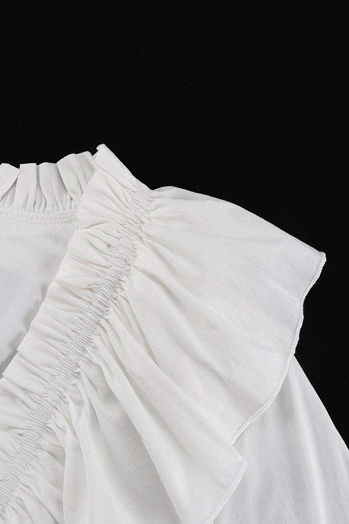 Arolora V Neck Pleated Trumpet Sleeve Ruffle Dress