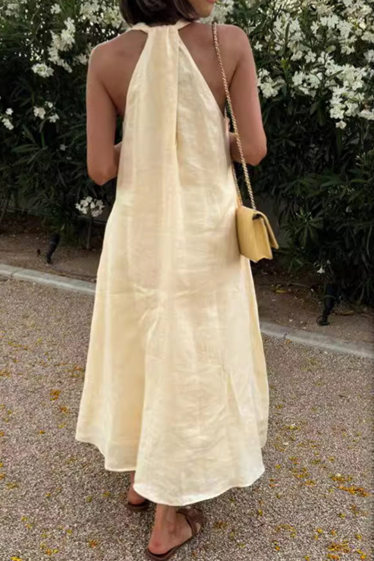 Arolora V Neck Pocketed A-line Sundress