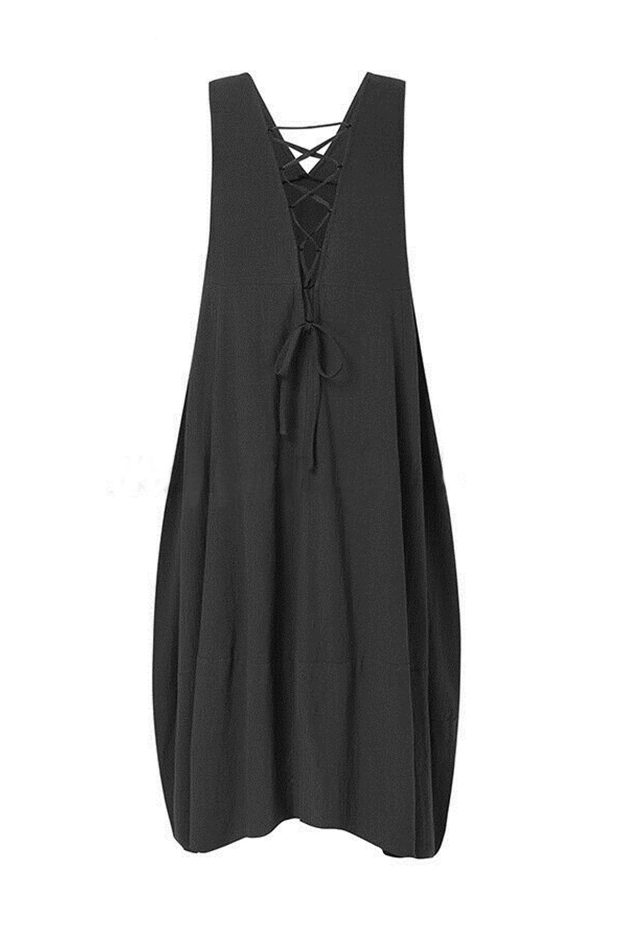 Arolora v-neck-pocketed-large-hem-sundress