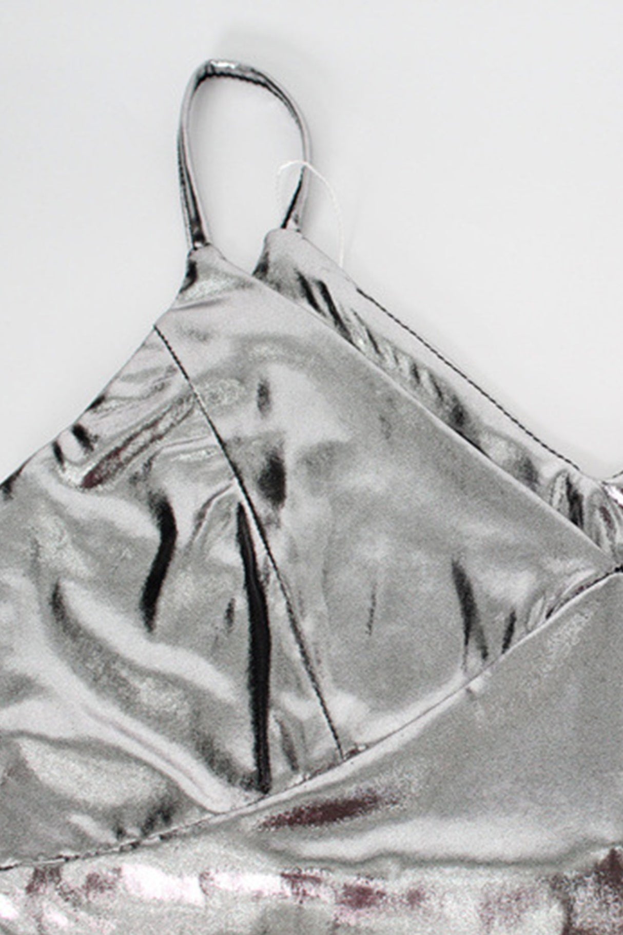 Arolora V Neck Shiny Fishtail Mini Dress