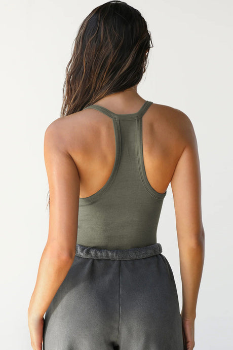 Arolora V Neck Slim Fit Ribbed Cami Vest