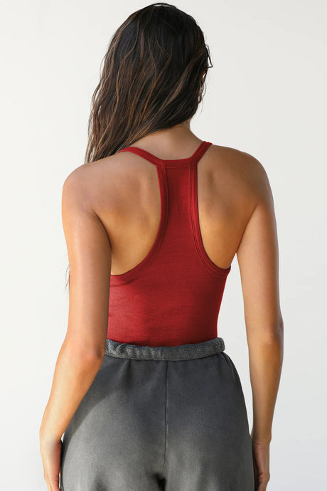 Arolora V Neck Slim Fit Ribbed Cami Vest