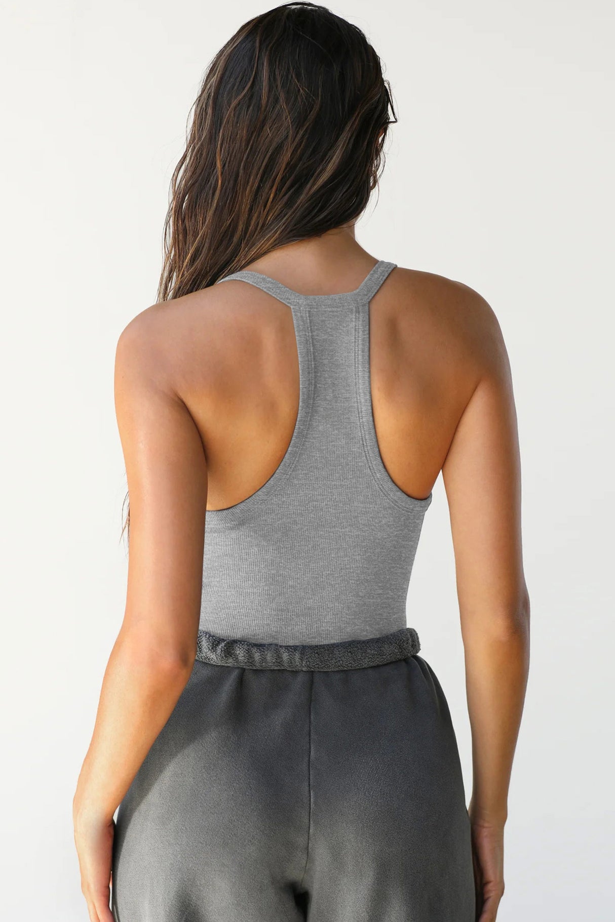 Arolora V Neck Slim Fit Ribbed Cami Vest