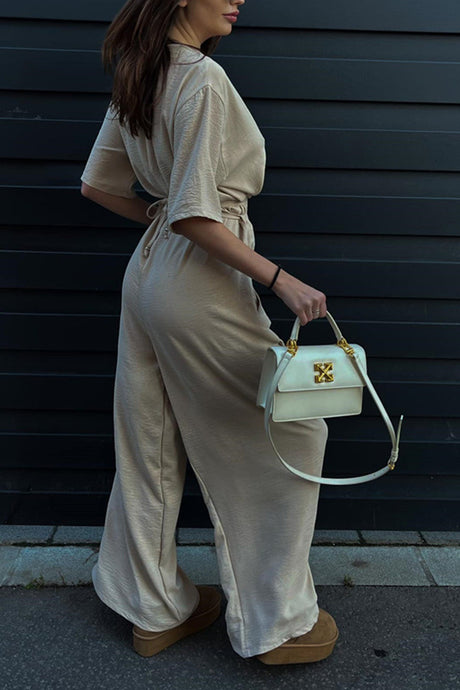 Arolora v-neck-tie-waist-wide-leg-jumpsuits