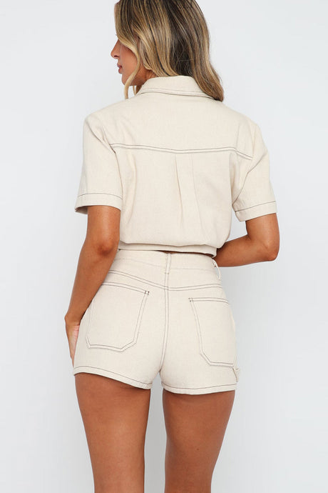 Vintage Cargo Shirt Shorts Set