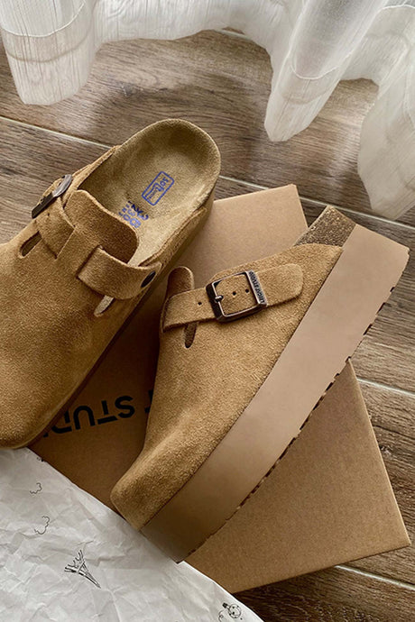 Vintage Leather Slip-on Flats