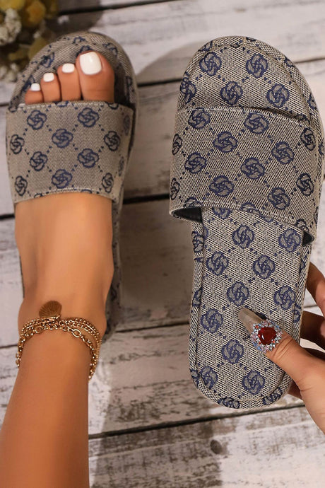 Arolora Vintage Printed Platform Sandals