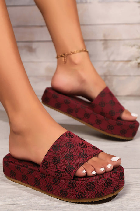 Arolora Vintage Printed Platform Sandals