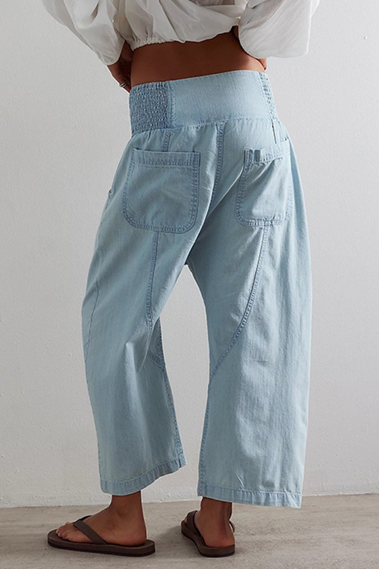 Arolora wash-low-rise-baggy-haren-jeans