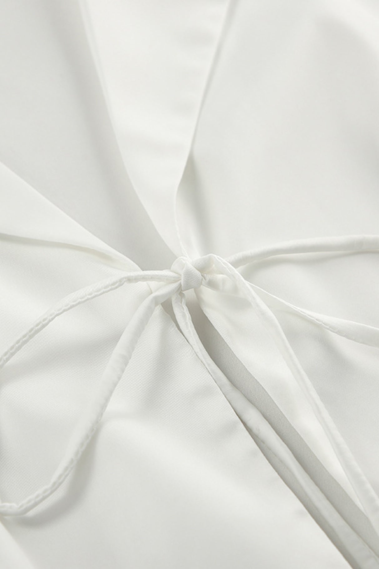 Arolora White Fuzzy Tie-up Shirt Shorts Set