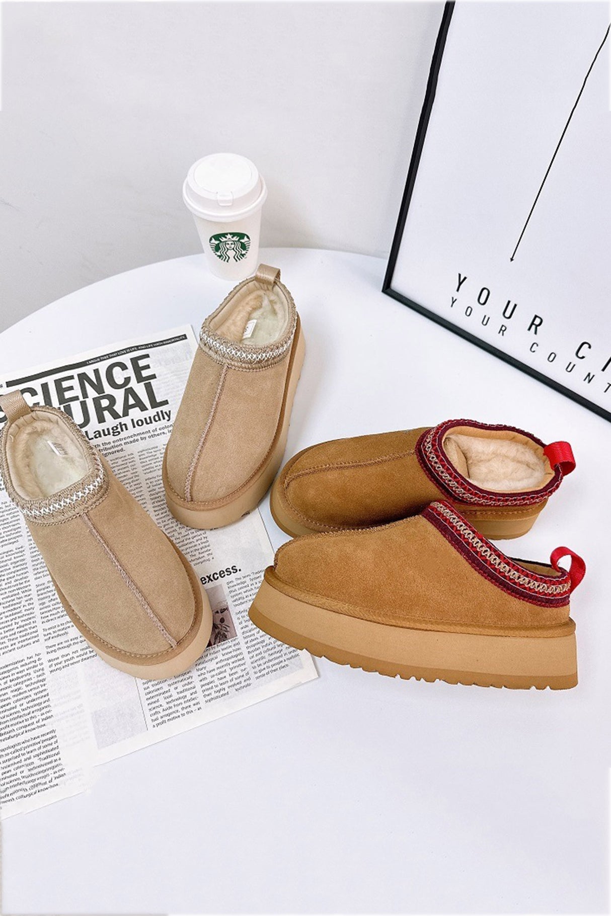 Wool Thick Sole Slip-on Snow Boots