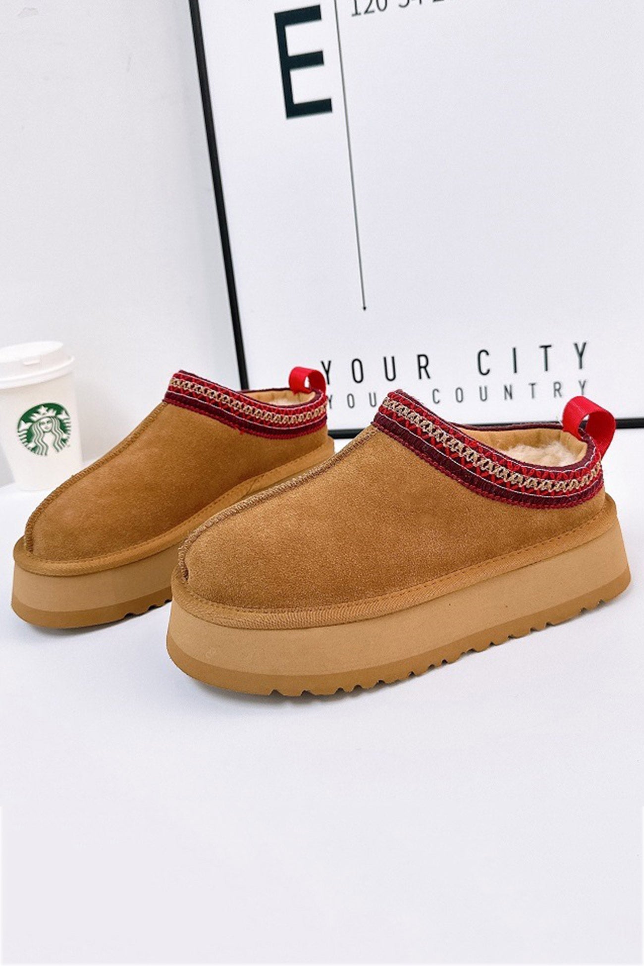 Wool Thick Sole Slip-on Snow Boots