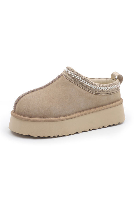 Wool Thick Sole Slip-on Snow Boots
