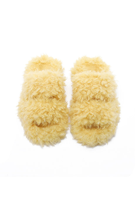 Solid Color Open Toe Home Fuzzy Slippers