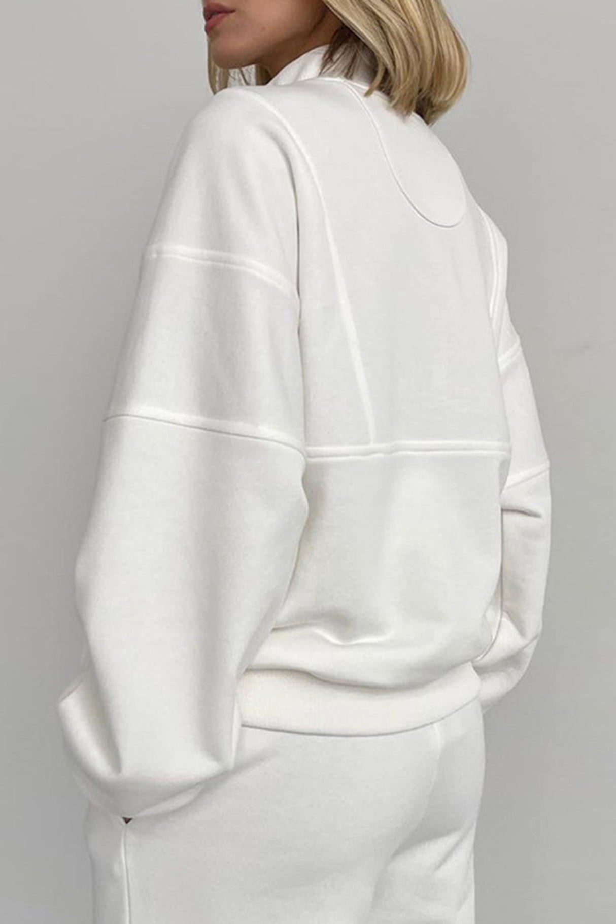 Zip-up Stand Neck Sweatshirt Suits