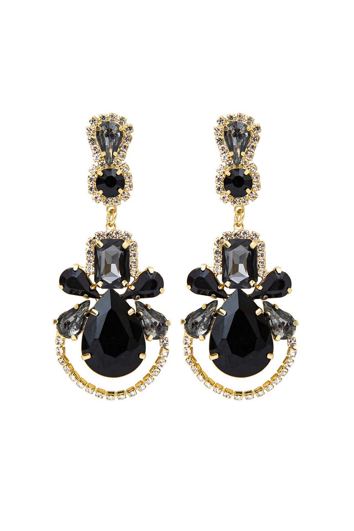 Rhinestone Hollow Drop Earrings
