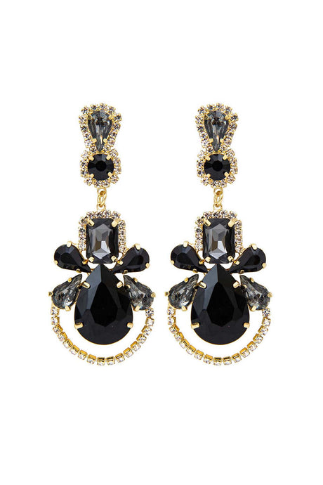 Rhinestone Hollow Drop Earrings