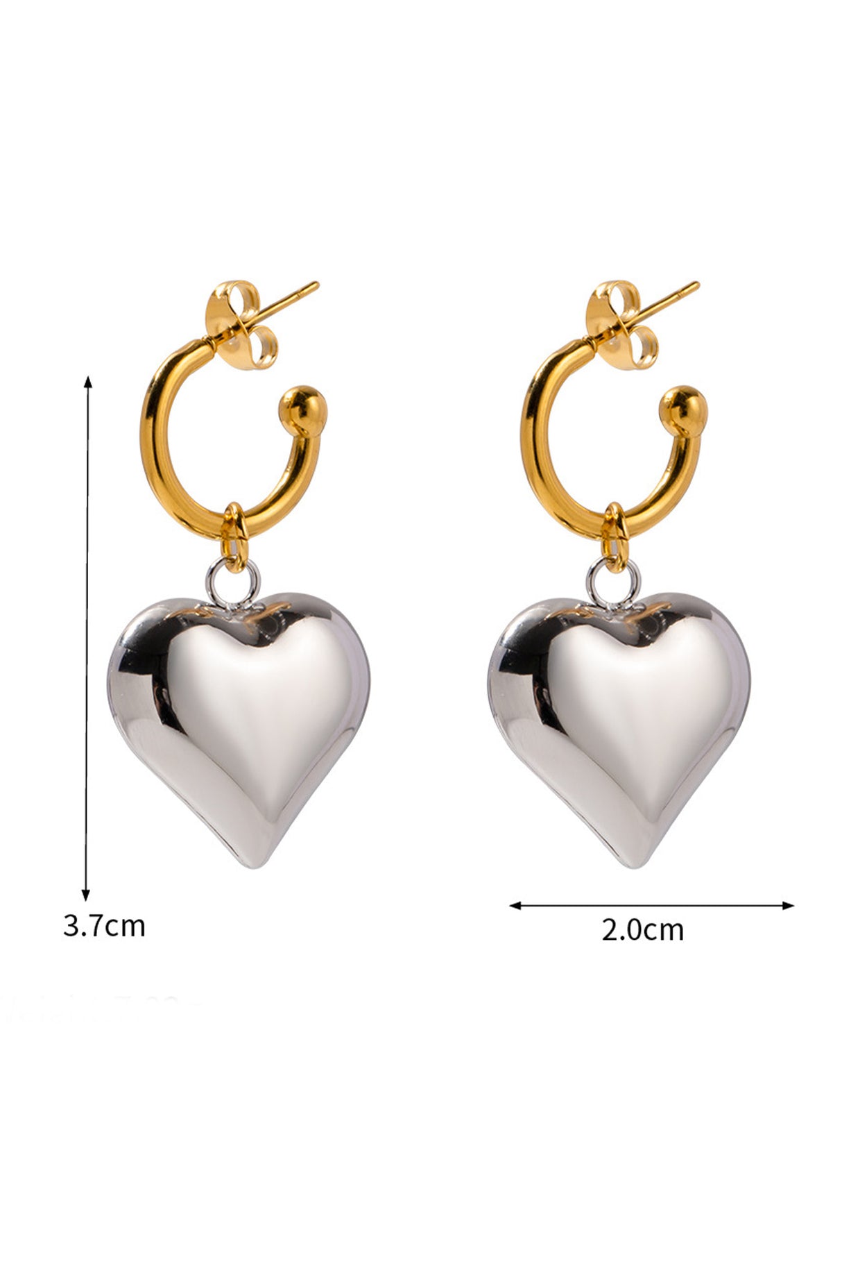 Peach Heart Drop Earrings