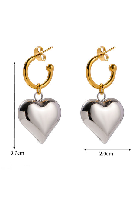 Peach Heart Drop Earrings