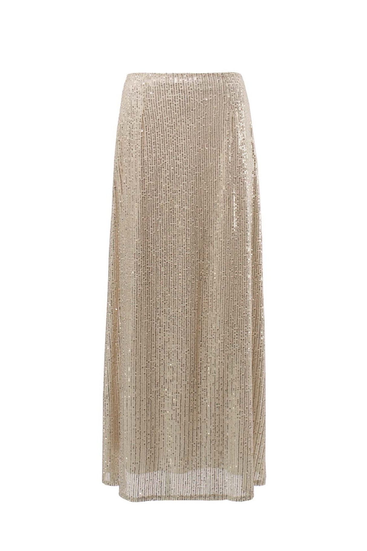Solid Color Sequin Maxi Skirt