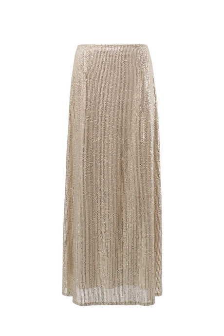 Solid Color Sequin Maxi Skirt