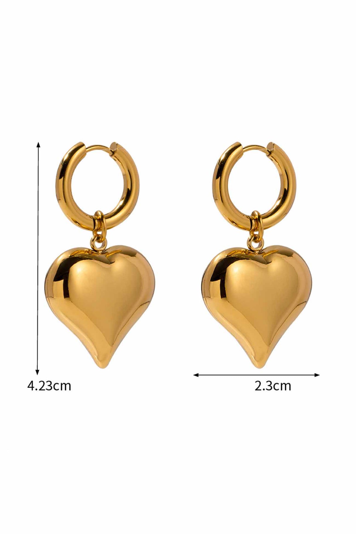 Peach Heart Drop Earrings