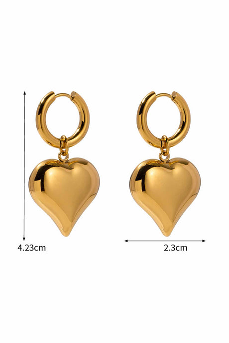 Peach Heart Drop Earrings