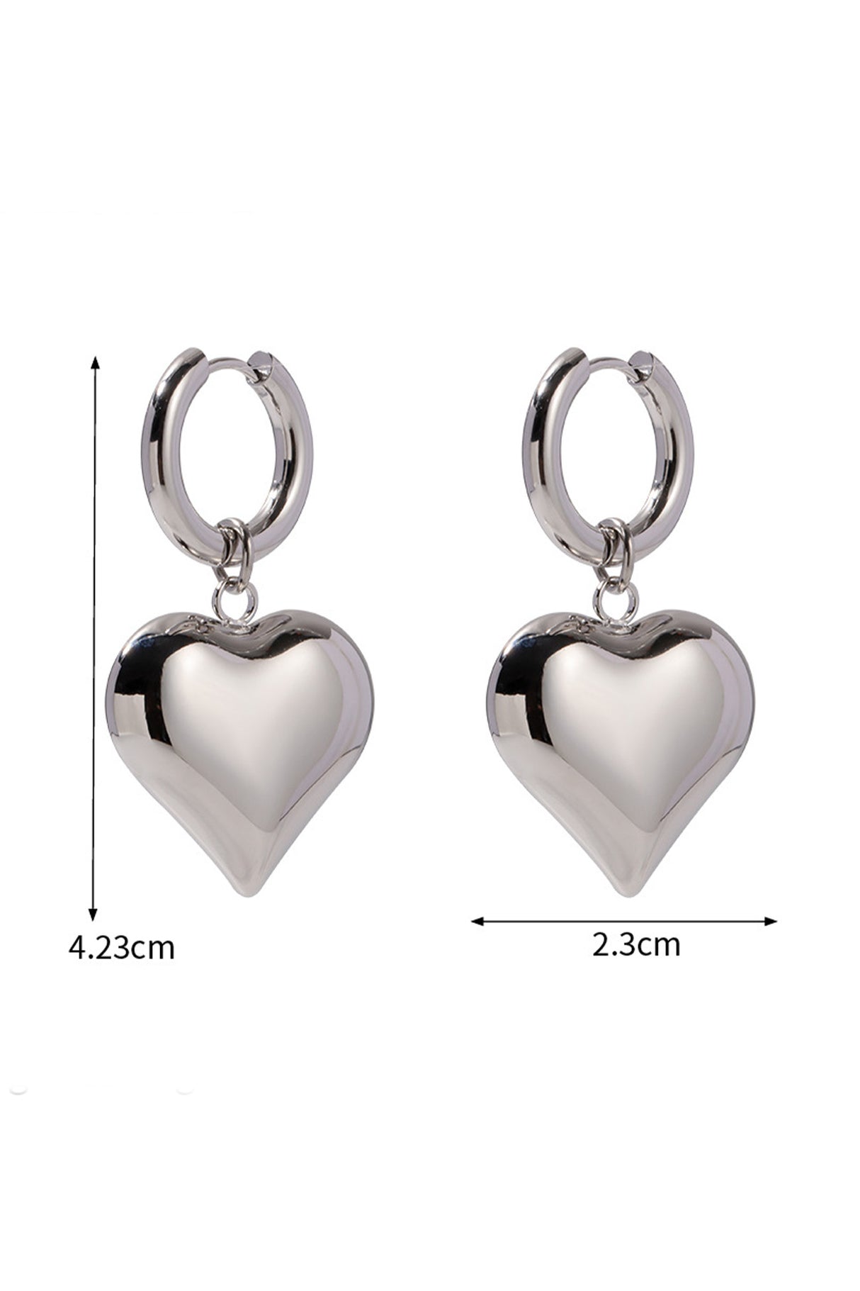 Peach Heart Drop Earrings