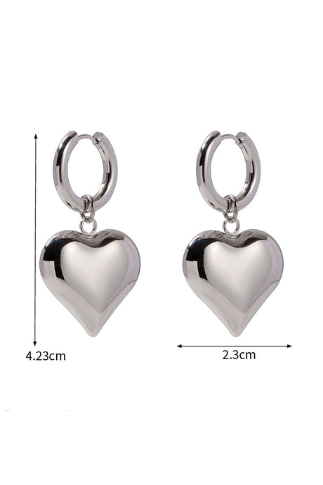 Peach Heart Drop Earrings