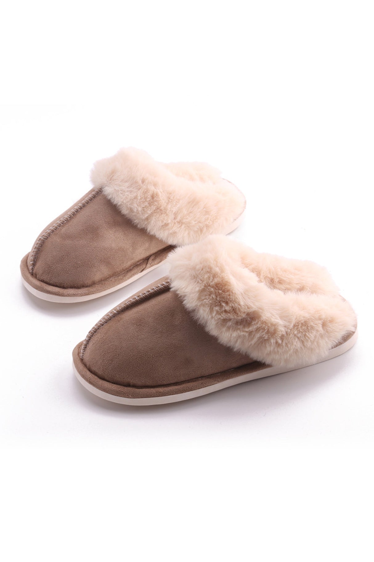 Solid Fuzzy House Slippers