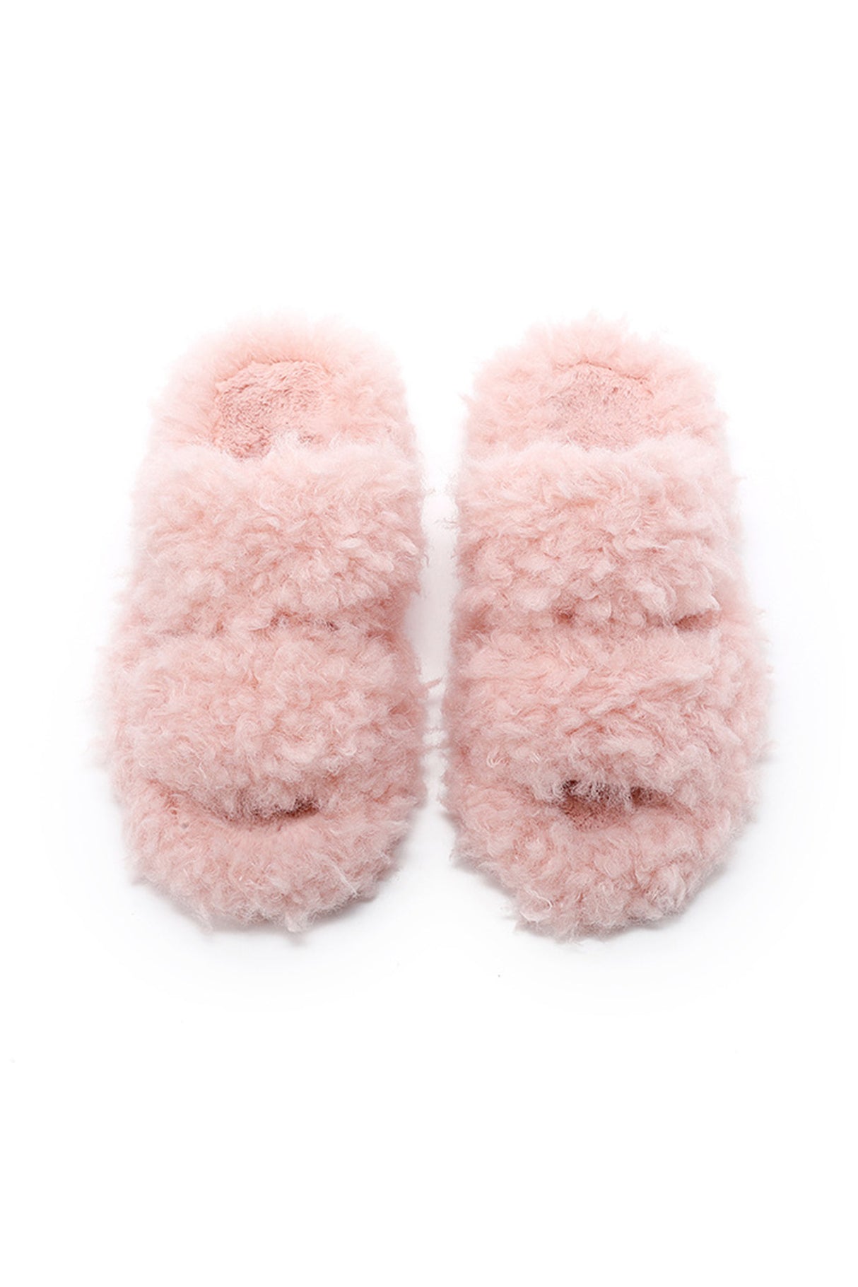 Solid Color Open Toe Home Fuzzy Slippers