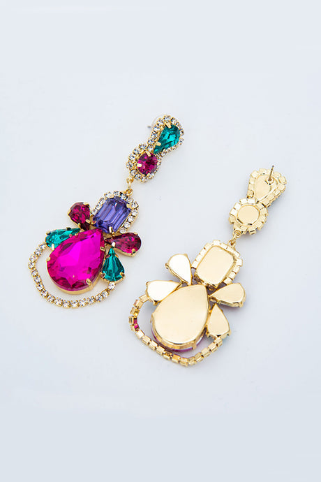 Rhinestone Hollow Drop Earrings