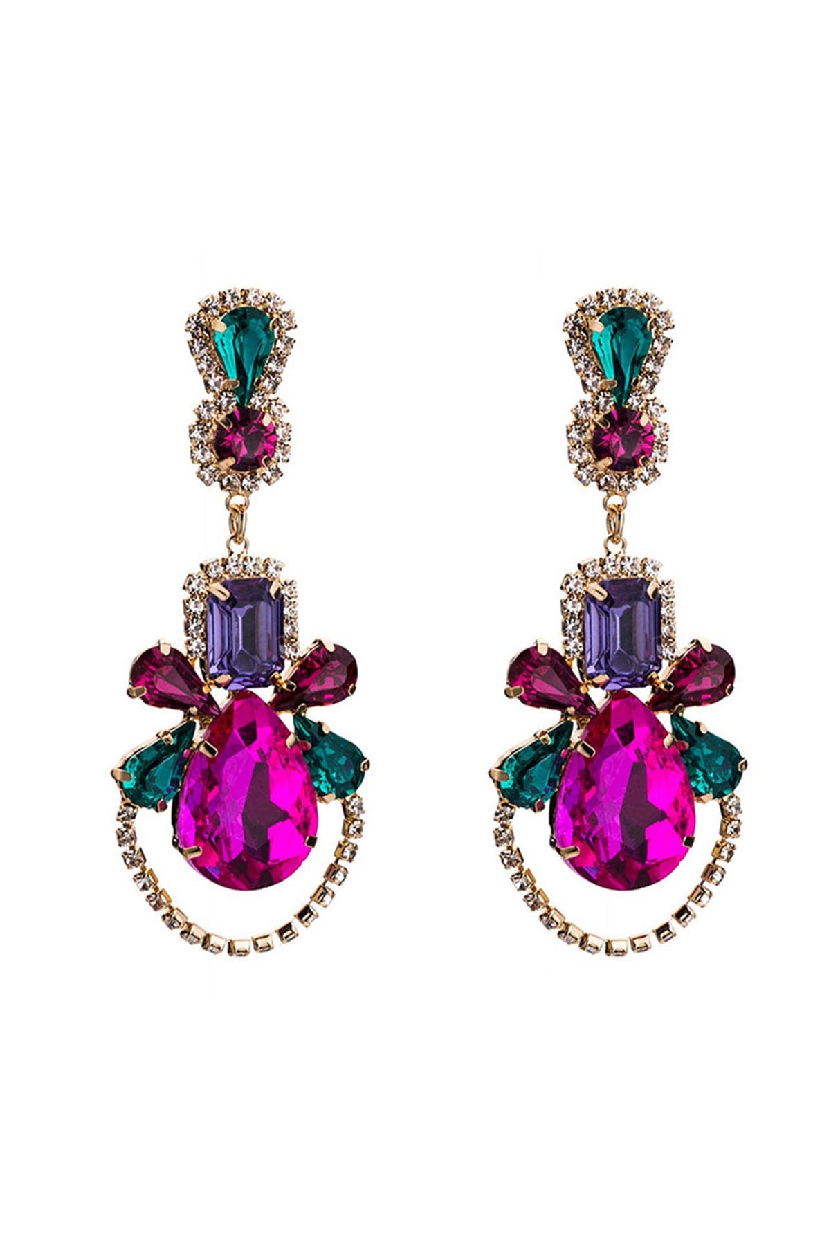 Rhinestone Hollow Drop Earrings