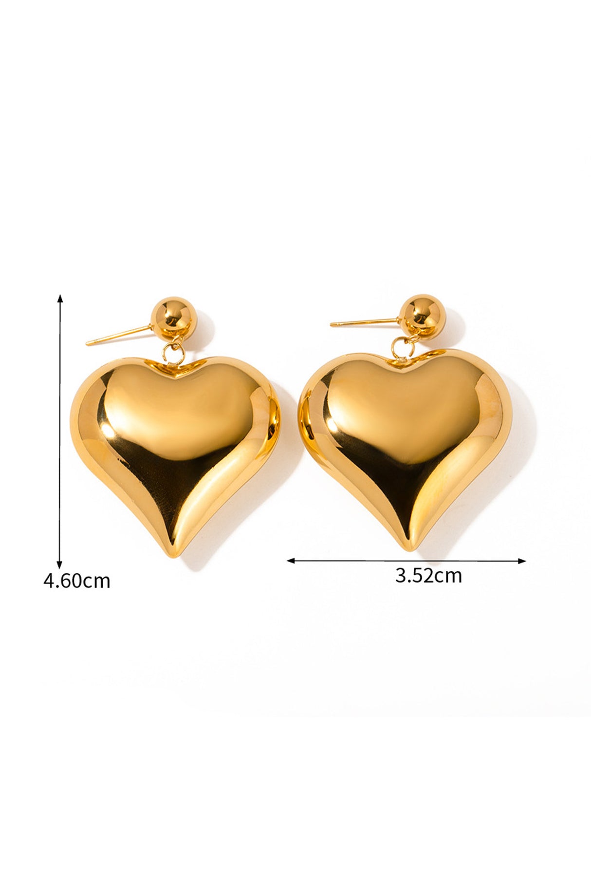 Peach Heart Drop Earrings