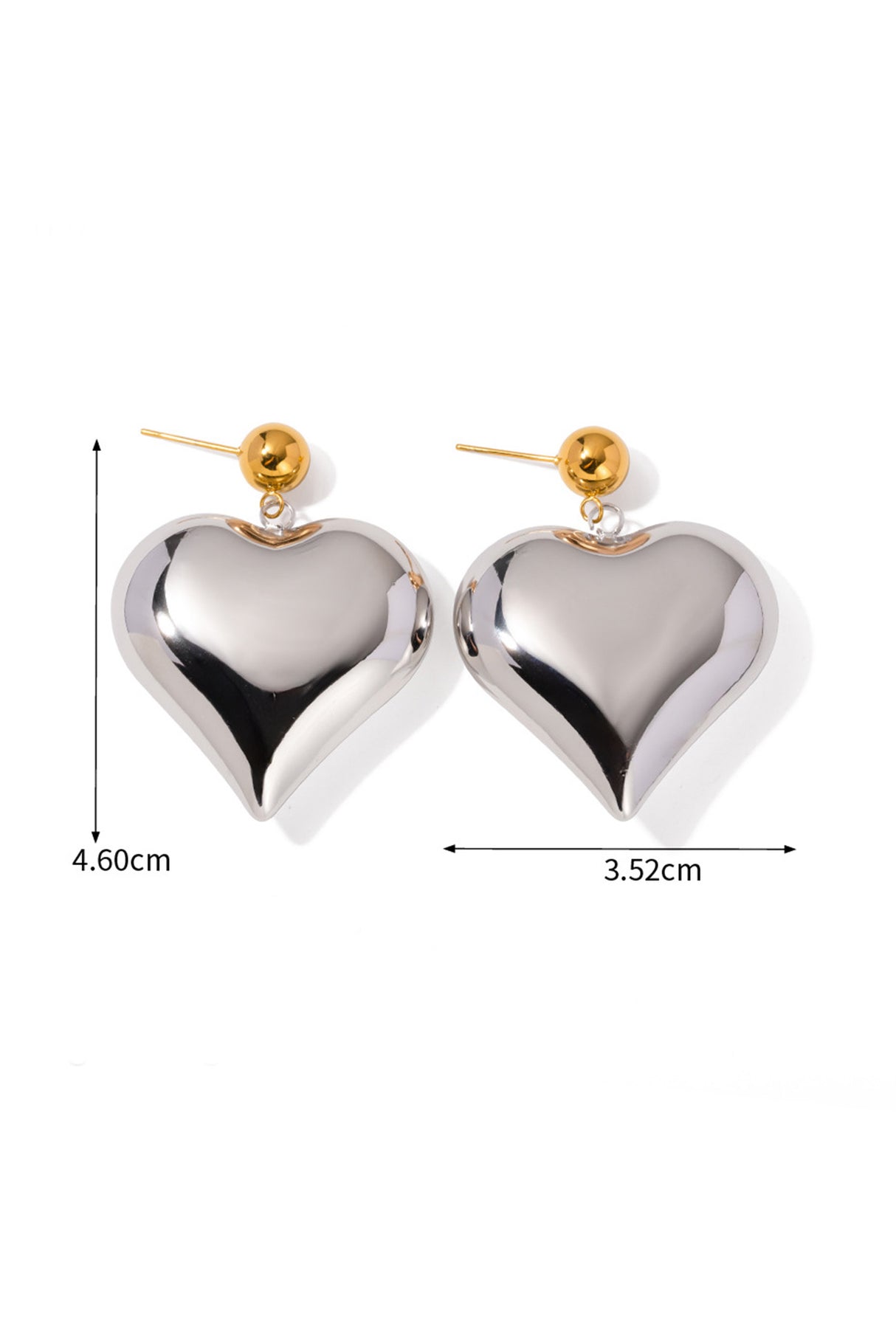 Peach Heart Drop Earrings
