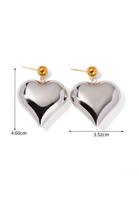 Peach Heart Drop Earrings