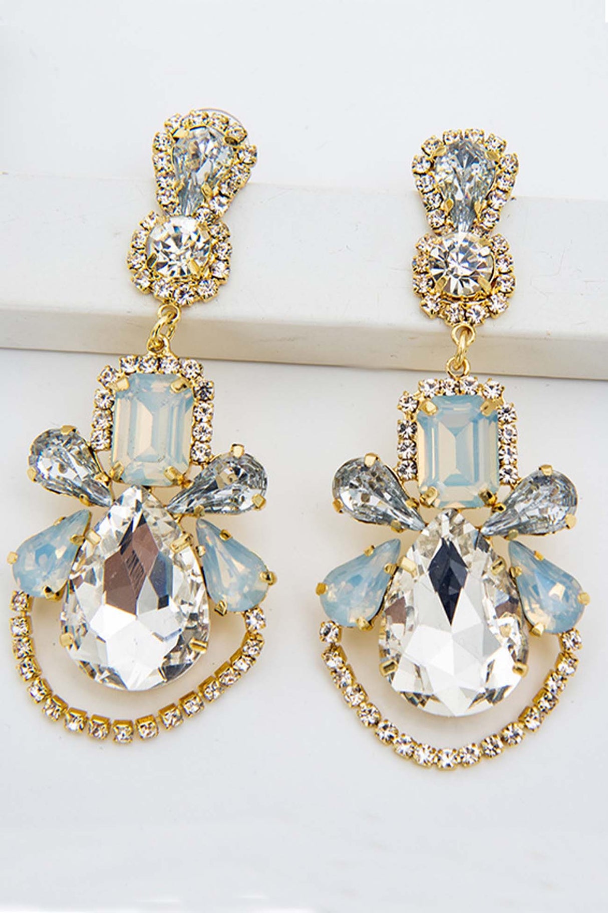 Rhinestone Hollow Drop Earrings