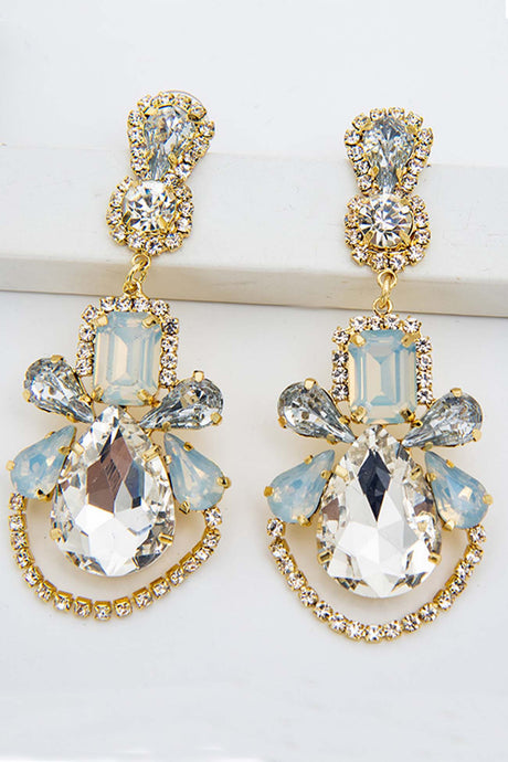 Rhinestone Hollow Drop Earrings