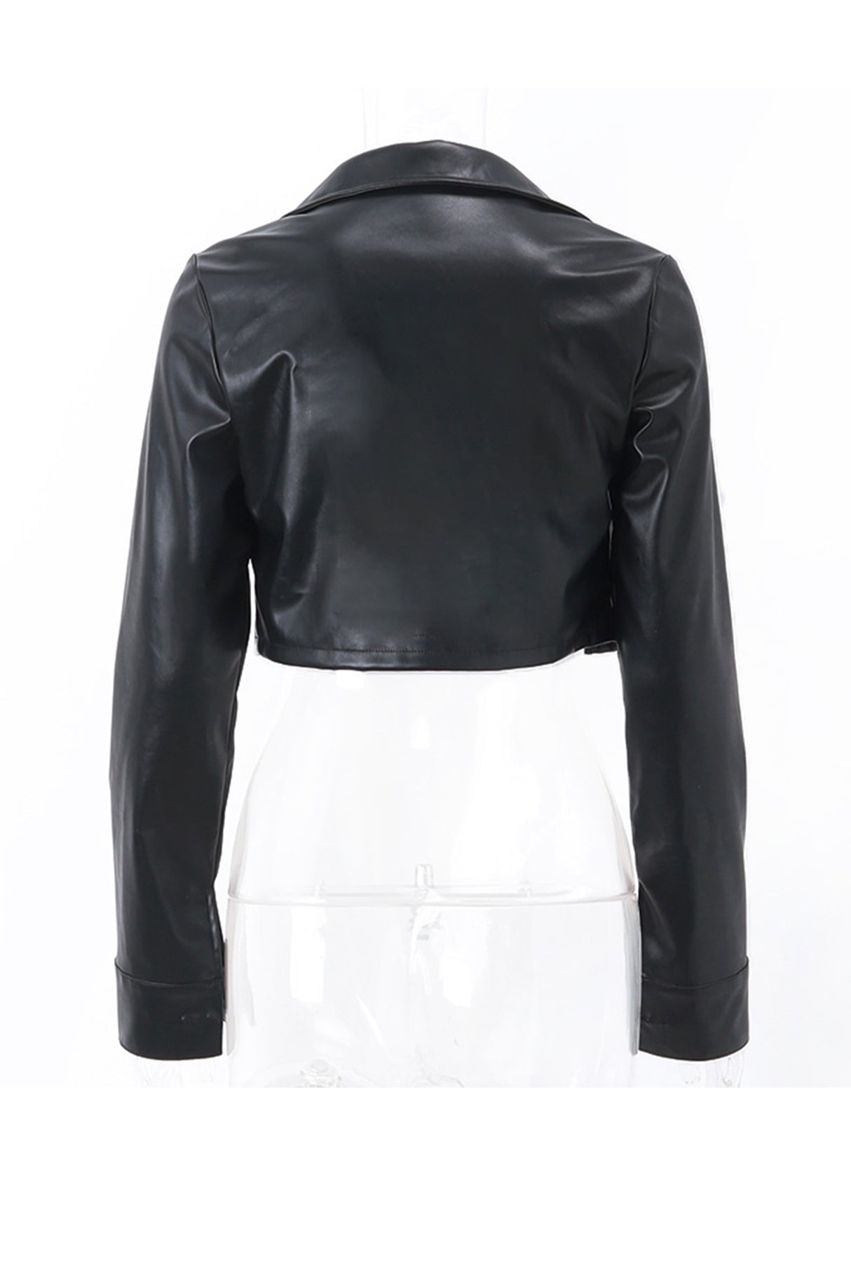 Black Cropped Leather Jacket