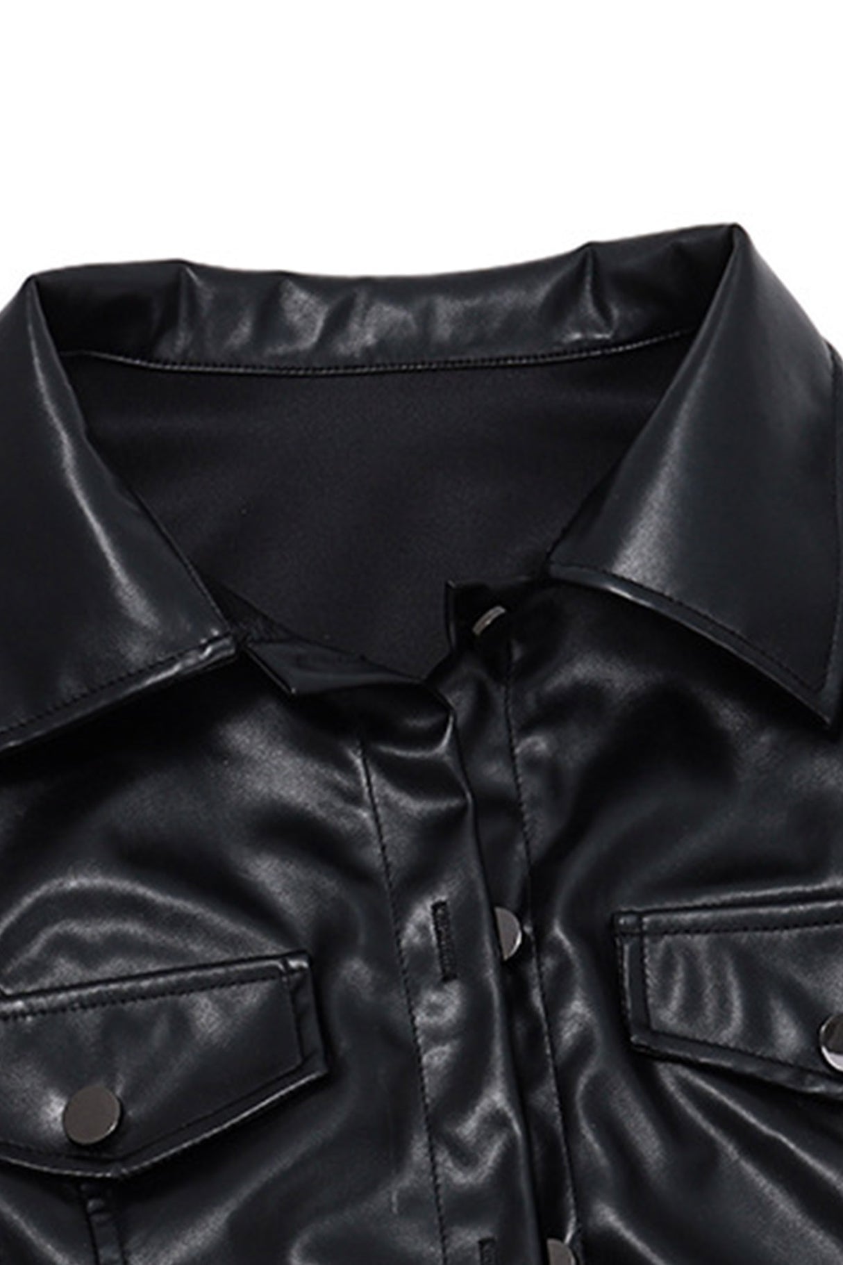 Black Cropped Leather Jacket