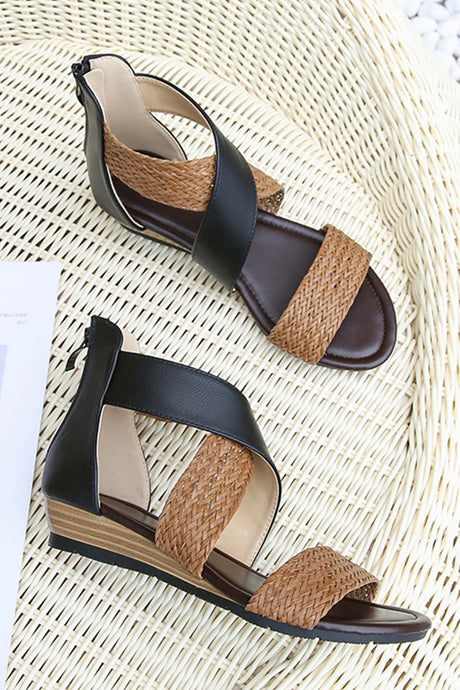 Bohemia Weave Cross Slides Vintage Sandals