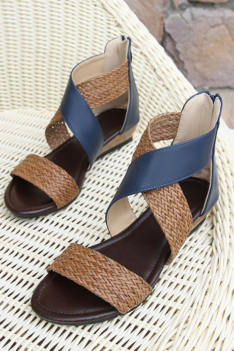Bohemia Weave Cross Slides Vintage Sandals